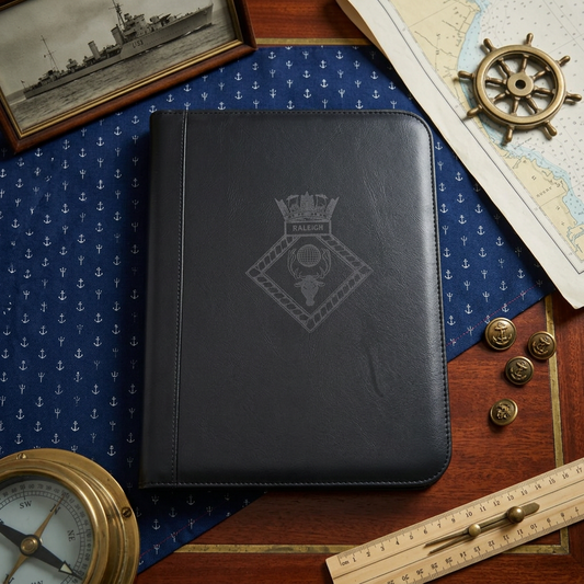 A4 Royal Navy Zip Folder