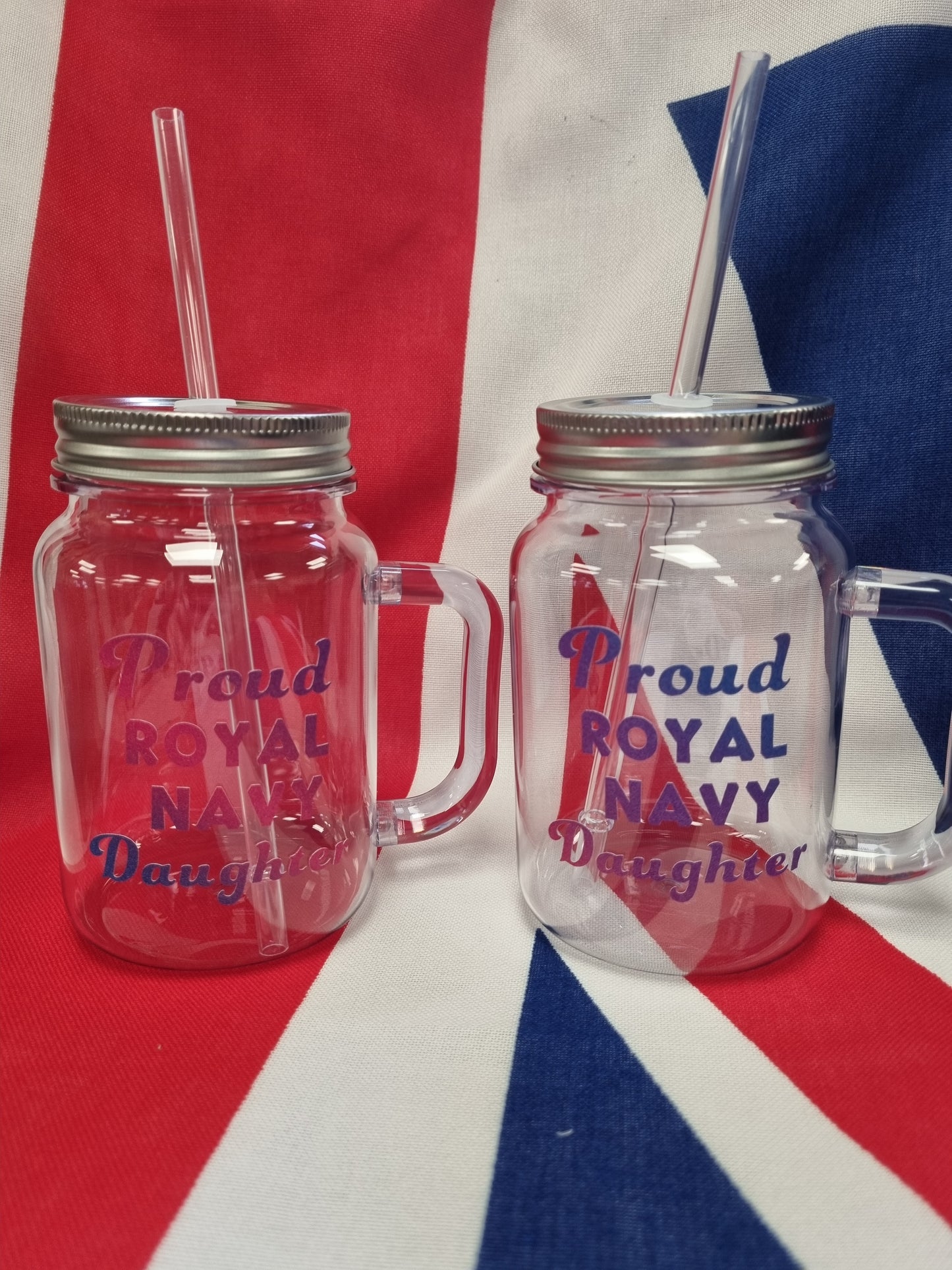 Plastic Reusable Proud Brother/Sister mason Drinking Jar