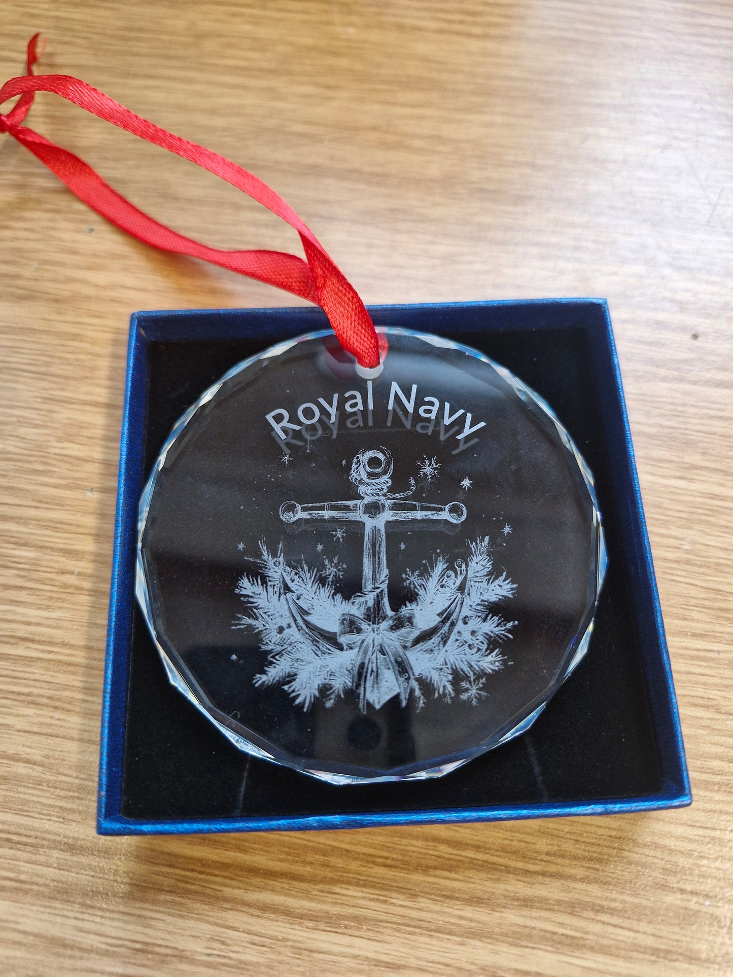 Glass Anchor Christmas Ornament