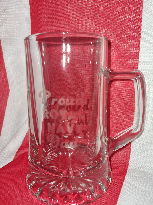 Glass Proud Royal Navy Tankard