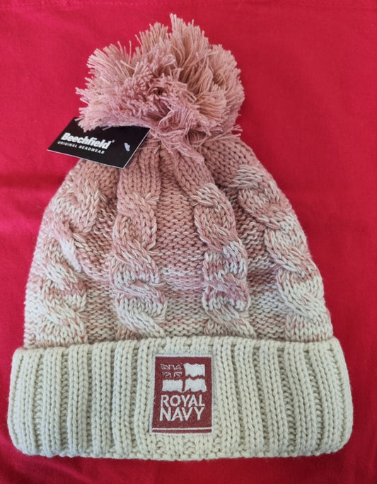 Royal Navy knitted bobble beanie