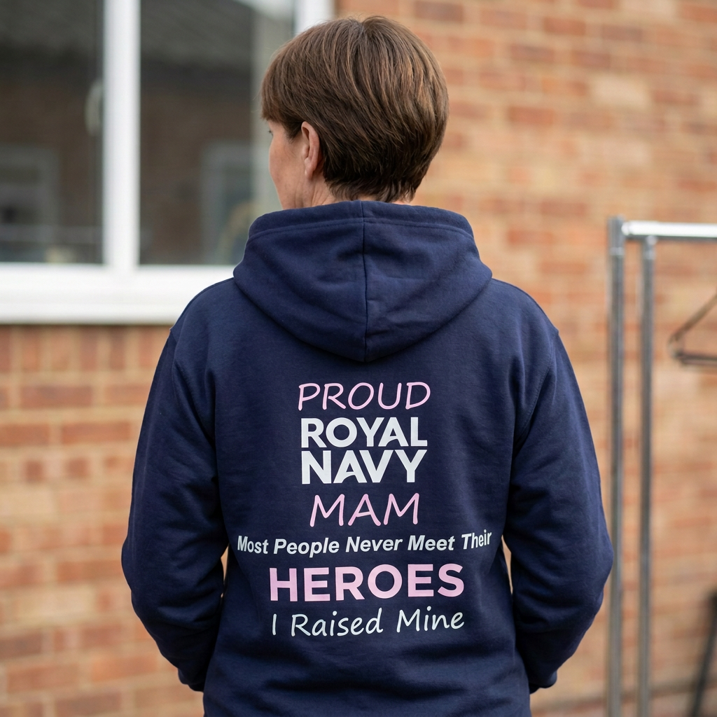 Proud Royal Navy Mum / Mam Zip Up Hoodies Hoodie