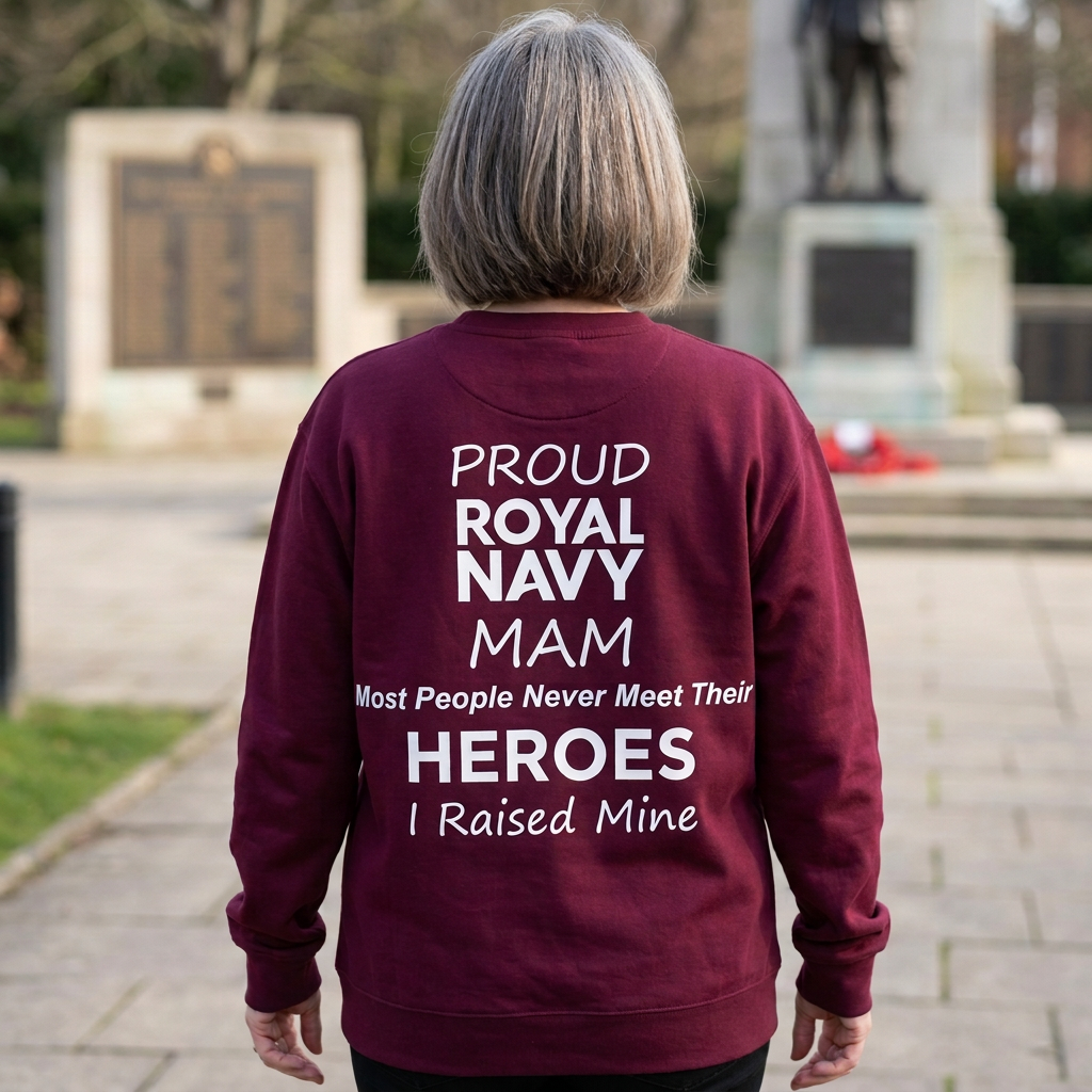 Proud Royal Navy Mum / Mam Sweatshirt – Burgundy