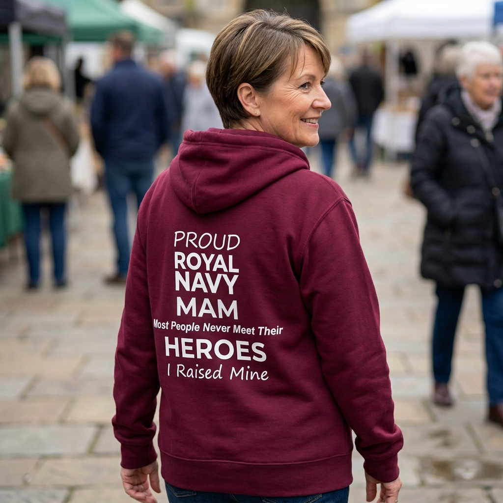 Proud Royal Navy Mum / Mam Zip Up Hoodies Hoodie