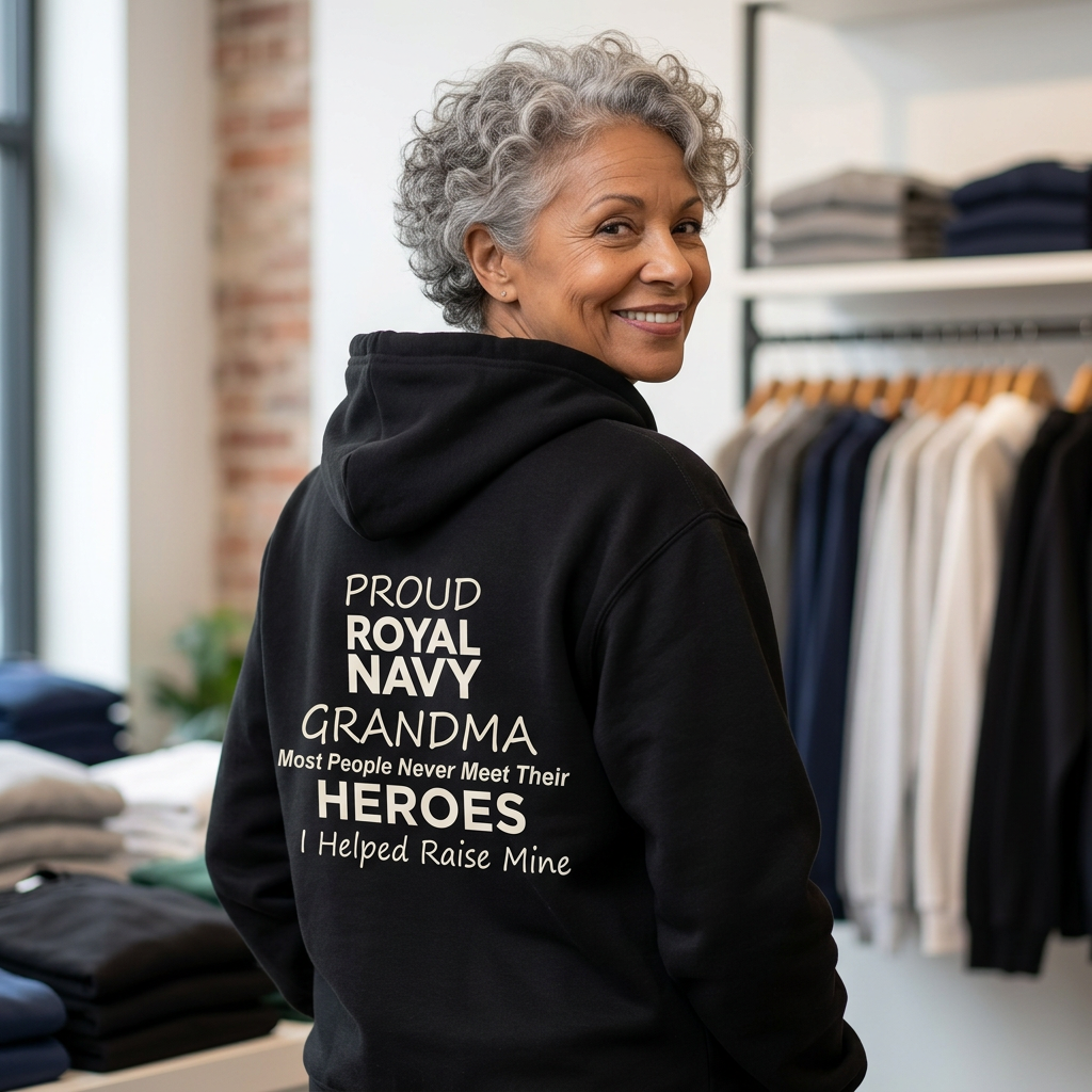 Proud Royal Navy Grandma Hoodie – Jet Black