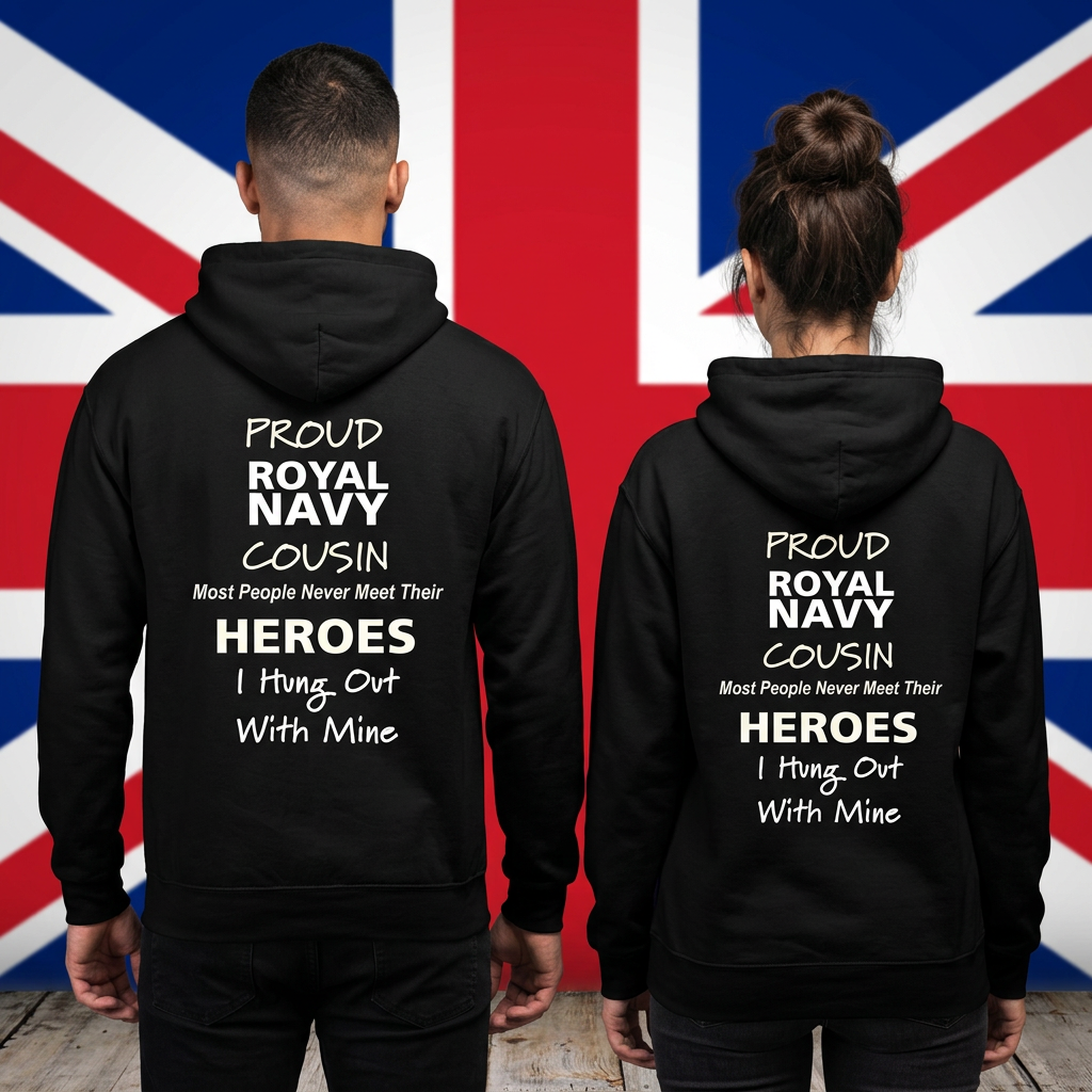 Proud Royal Navy Cousin Hoodies – Jet Black
