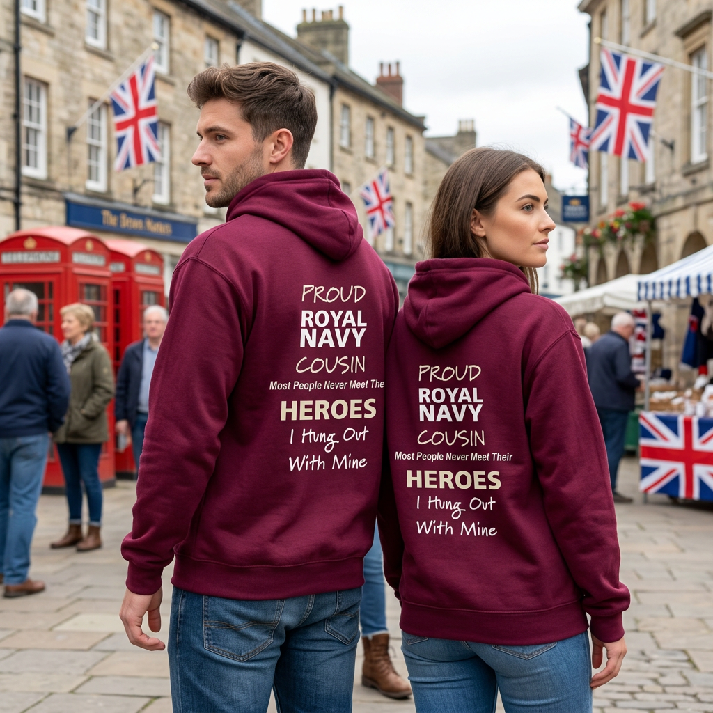 Proud Royal Navy Cousin Hoodies – Burgundy