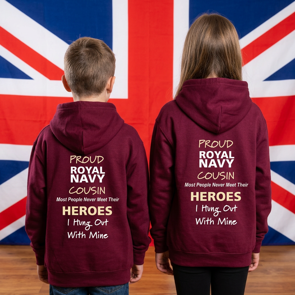Proud Royal Navy Cousin Hoodies – Burgundy
