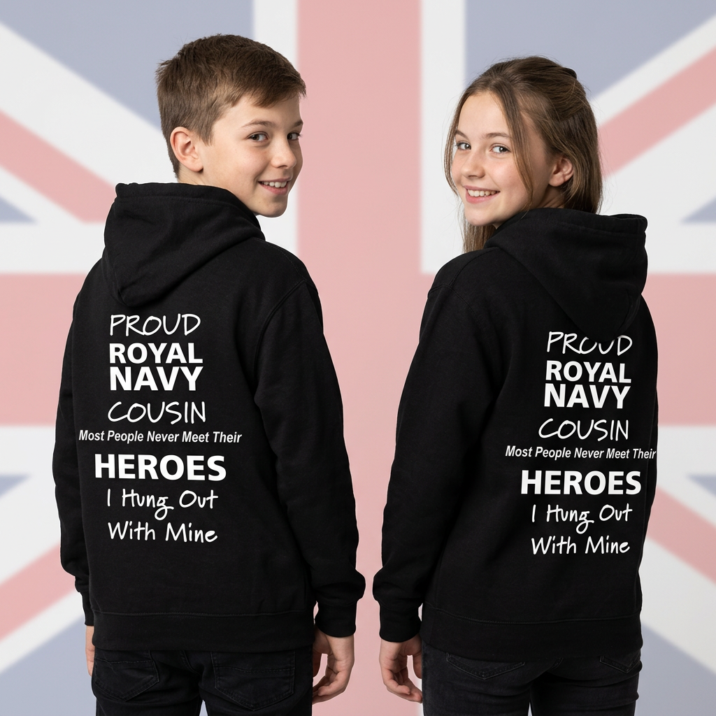 Proud Royal Navy Cousin Hoodies – Jet Black