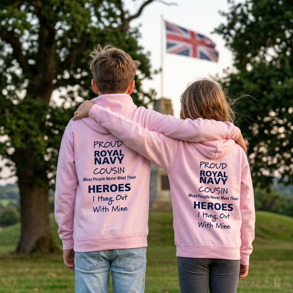 Proud Royal Navy Cousin Hoodies – Light Pink