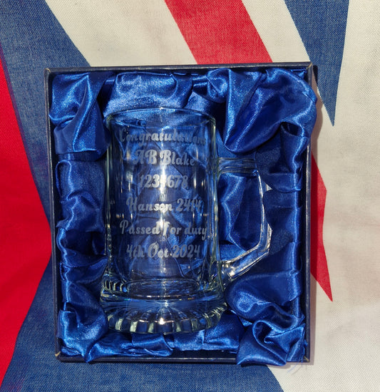 Personalised Glass Tankards (with display box)