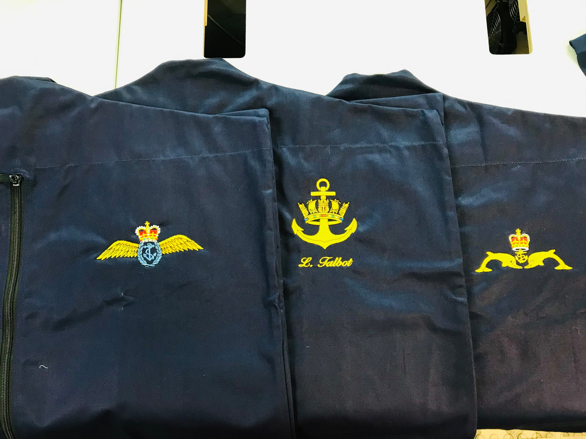 Personalised Royal Navy suit cover