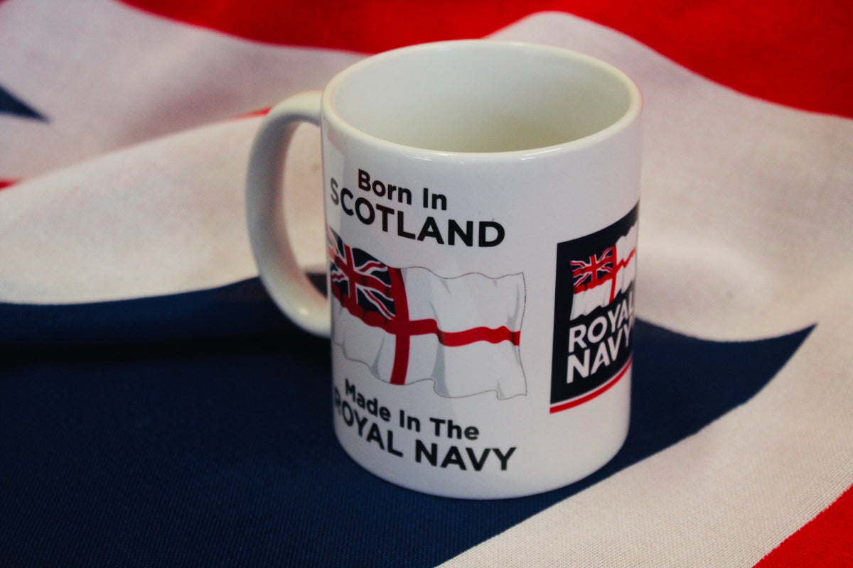 Royal Navy mug – Born in Scotland design